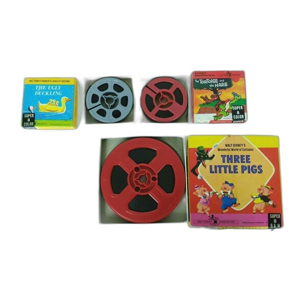 Walt Disney 8MM Film Lot-Ugly Duckling-The Tortoise & The Hare-Three Little Pigs - Picture 2 of 4